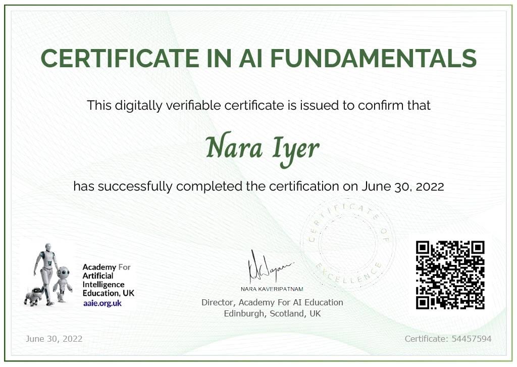 Certificate in AI Fundamentals Digital Badge