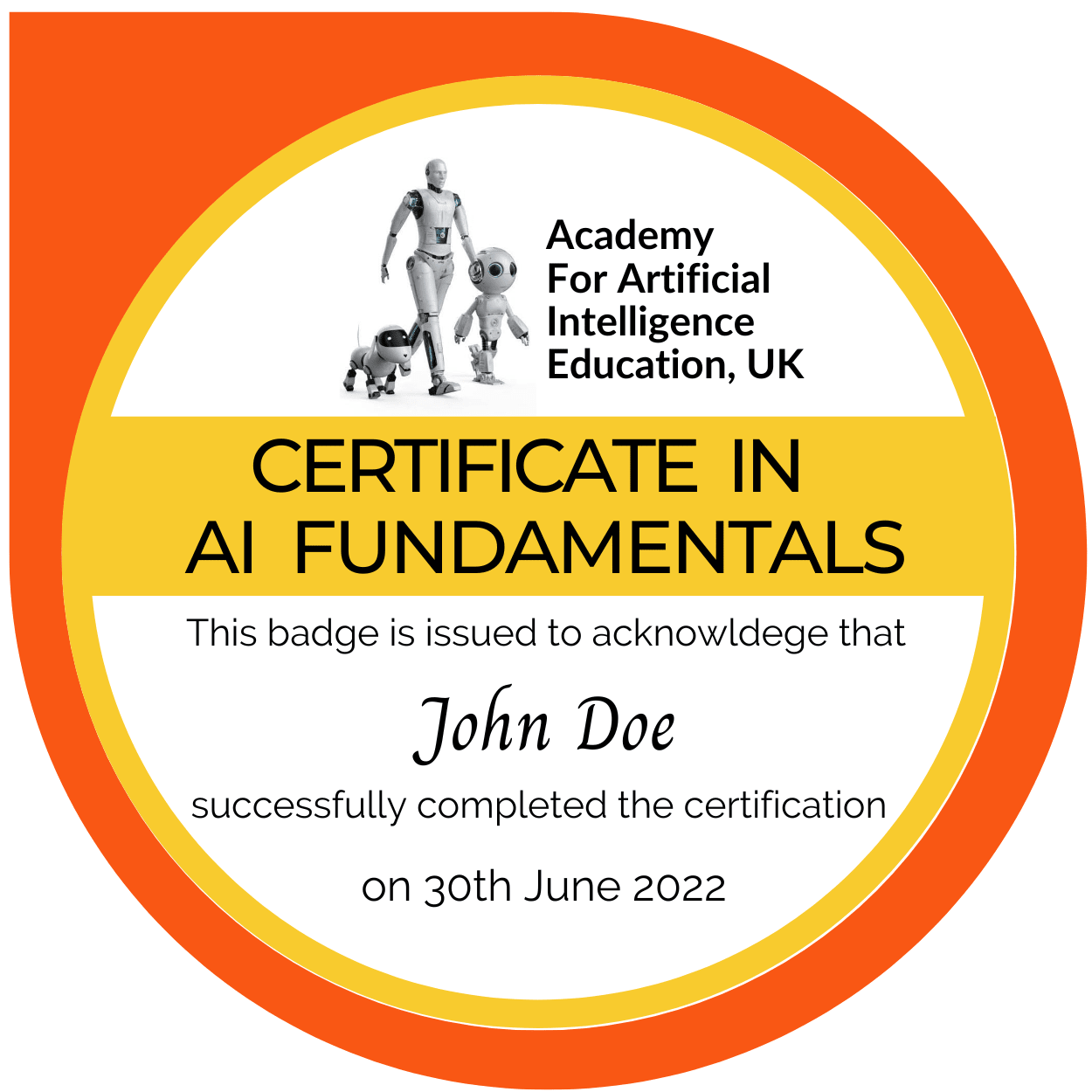 Certificate in AI Fundamentals Digital Badge